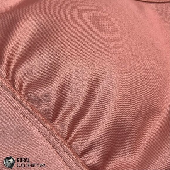 KORAL ACTIVEWEAR SLATE INFINITY LUSTROUS SPORTS BRA IN SAND PINK WOMEN’S SIZE XS - Picture 11 of 15